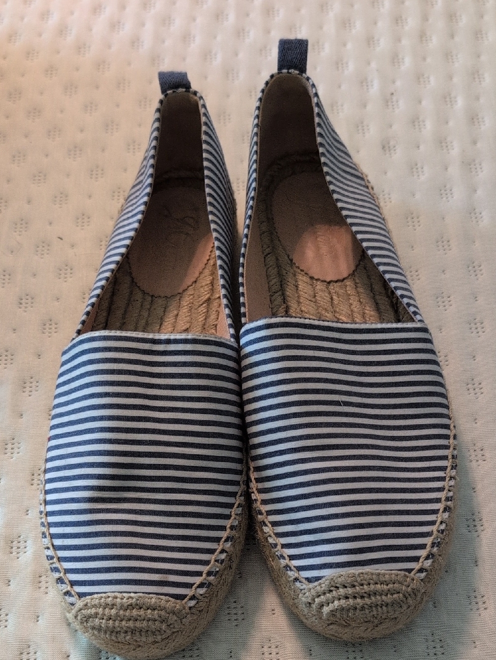 JCrew Striped Navy and White Espadrille Flats - Women 10.5